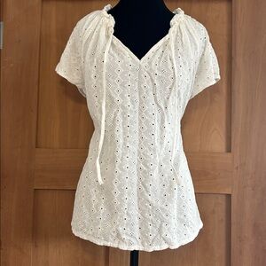 Fat Face White Eyelet Blouse